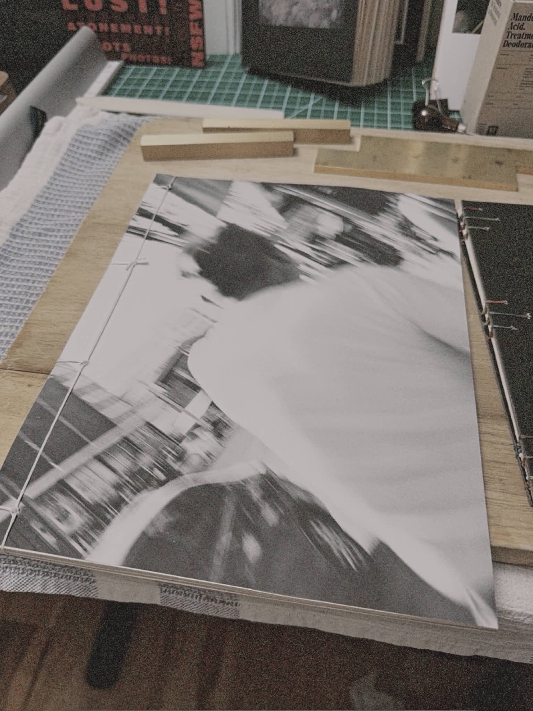 Blurred black-and-white motion photograph