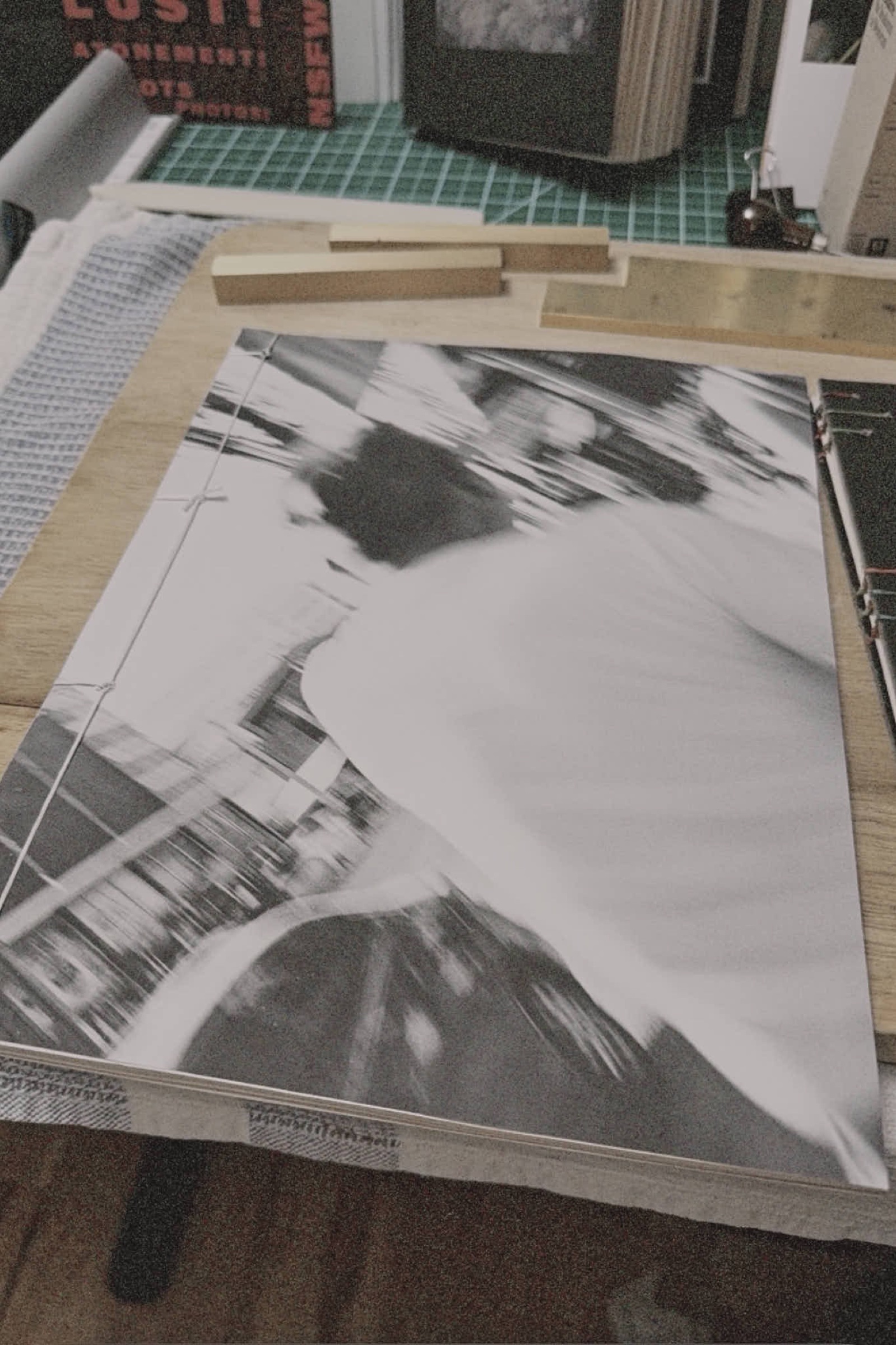 Blurred black-and-white motion photograph, alternate frame